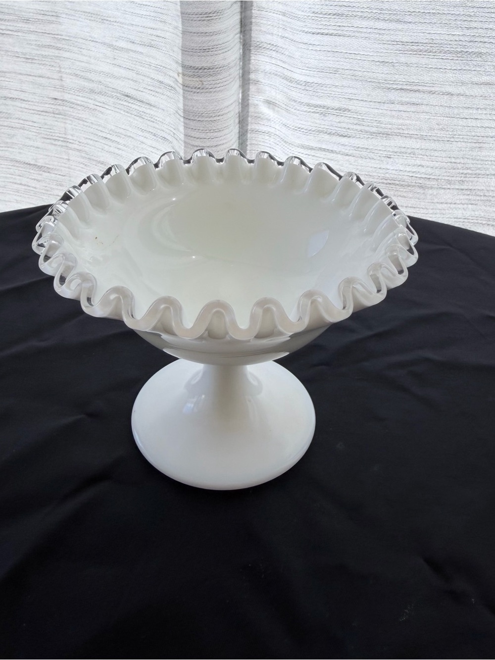 Vintage Fenton Silver Crest Milk Glasses Compote or Candy Dish